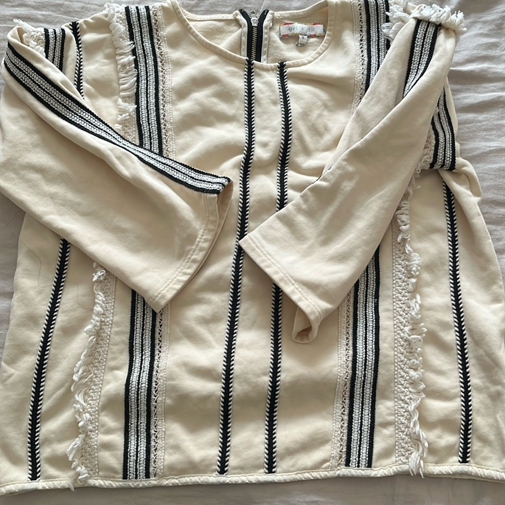 Eri + Ali Anthropologie fringe blouse, size small